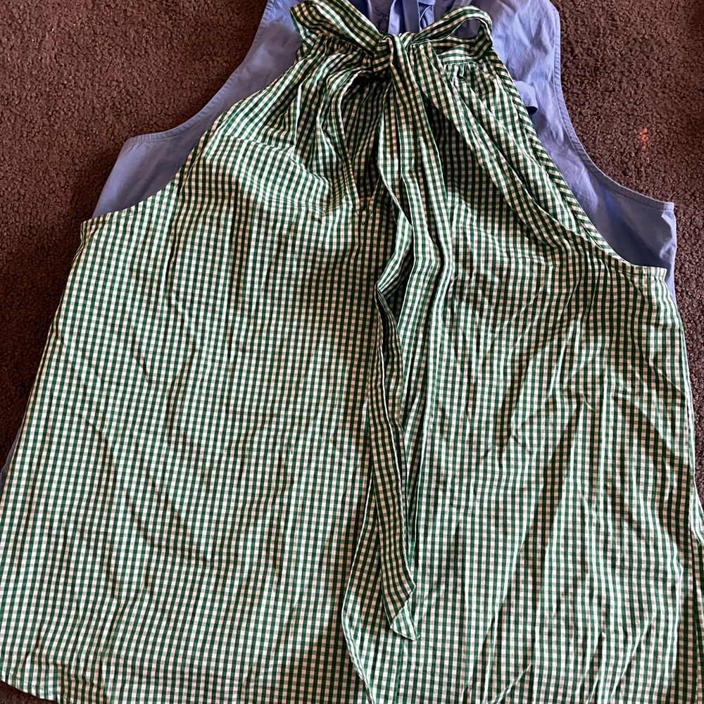 J. Crew Green Gingham Skirt